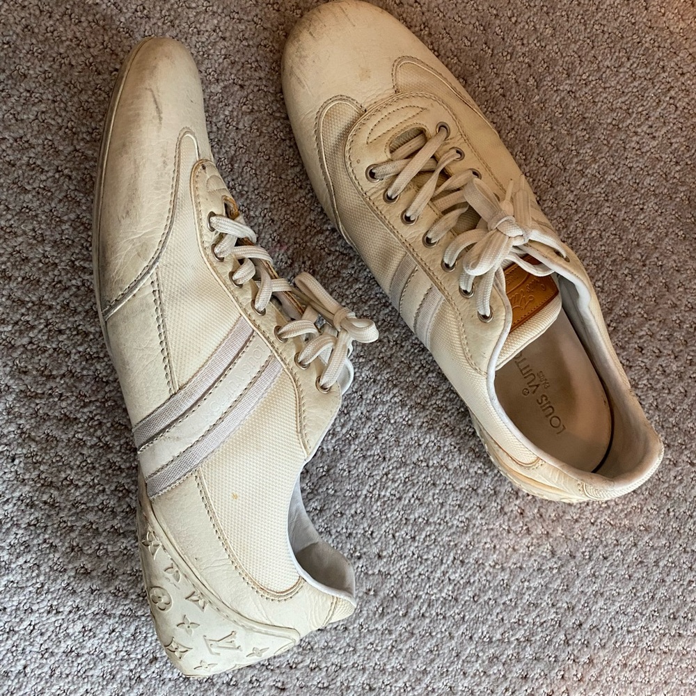 LV mens monogram fashion leather sneakers sz9